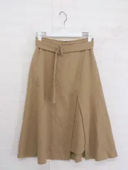 ◇ ◎ Mystrada マイストラーダ リボン付 スリット 膝下丈 フレア スカート サイズ 36 キャメル レディース P  【1212270005886】