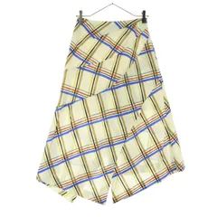 AKIRANAKA アキラナカ 日本製 チェック柄 ロング丈 スカート 1 アイボリー レディース 古着