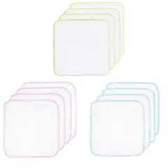 ガーゼハンカチ ガーゼタオル 無地 ベビービブ－ 4重ガーゼハンカチ 綿100％ 25*25 12枚(カラー1) 0