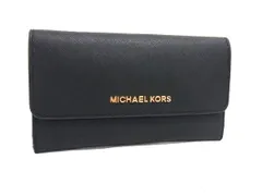 ■美品■ MICHAEL KORS マイケルコース レザー 三つ折り 長財布 ウォレット 札入れ 小銭入れ レディース ブラック系 DG9414