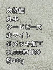 丸小　シードビーズ　ガラスビーズ　ABメッキ　ホワイト約400g
