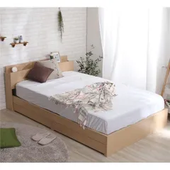 チェスト ベッド ダブル 約幅149.4cm ウォールナット 引出付き 宮付き 収納付 ベッドフレーム ベッドルーム マットレス別売〔代引不可〕