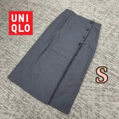 UNIQLO  ユニクロ　レディース　チェック　タイト巻きスカート（グレー系）Ｓ （商品番号222-431028）
