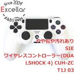 [bn:16] SONY　ワイヤレスコントローラ DUALSHOCK4　グレイシャー・ホワイト　CUH-ZCT1J 03　本体のみ　いたみ
