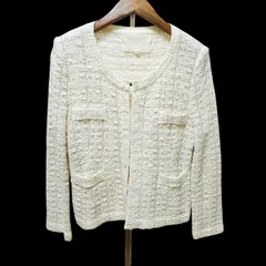 インポートロッサ　ノーカラージャケット　白　レース　美品 インポートロッサ ノーカラージャケット 白 レース 美品 snc