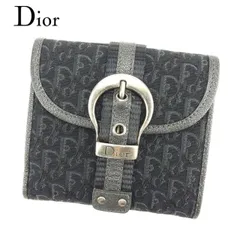 Christian Dior マットブラック 二つ折り財布 Christian Dior ブラック 二つ折り財布 - メルカリ