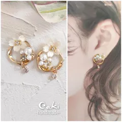 桜✿.*･白 ピアスorイヤリング♪ハンドメイド