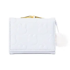 [トカリリ] がま口 財布 女の子 子供用 小学生向け 二つ折り ウサギ デザイン コンパクト 軽量 レディース プレゼント 大容量 小銭入れ付き ガールズ (ウサギ, ブルー) [ブルー] [ウサギ]