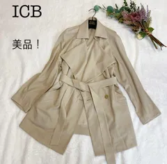 【美品】ICBライトアウター　トレンチコート　ライトベージュ　羽織り　サイズ4