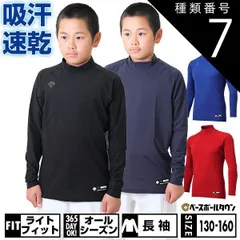 【新品未使用】種類7:(DNVY)Dネイビー/150 野球 アンダーシャツ ジュニア 長袖 ハイネック ゆったり デサント 軽量 吸汗速乾 ストレッチ JSTD770B JSTD-770B