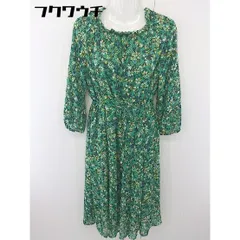 ◇ ROPE PICNIC ロペピクニック 総柄 長袖 膝下丈 ワンピース サイズ38 グリーン レディース  【1109220011809】