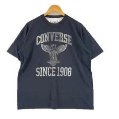 美品 CONVERSE コンバース 前面プリント 春夏 SS 半袖Tシャツ ポリエステル チャコールグレー ユニセックス 2L【古着】【中古】【送料無料】