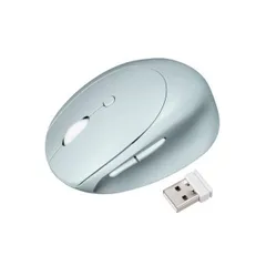 サンワサプライ 静音ワイヤレス小型エルゴノミクスマウス 充電式 5ボタン ブルー MA-EWBS522BL