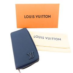 【中古】LOUIS VUITTON  ルイヴィトン M81767 LV アエログラム ジッピーウォレット ヴェルティカル 長財布 縦長 二つ折り ラウンドファスナー メンズ ブルー ネイビー ロゴ 大容量 A2502839【無料ギフトラッピング承ります】
