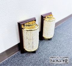 高品質 壁掛 シャンデリア ２個セット 木枠土台 ゴールドメッキ 金華山 サロンバス 男の城 観光バス デコトラ C0682S