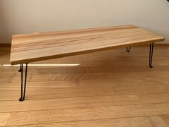 国産杉材 折り畳みテーブル 114cm ウレタン加工 ローテーブル ちゃぶ台 [T078]
