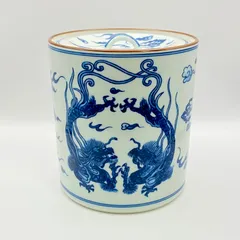 Ｓ７７９　水指　『染付　竹乃絵』『玉堂窯』『二代　手塚玉堂』　共箱　茶道具 水指 染付 雲龍 手塚玉堂窯 箱なし 茶道具 茶器 伝統工芸品