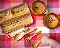 出産祝い 離乳食 ランチプレート  7点セット 可愛い動物さんたちと♡ 名入れ 