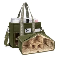 【数量限定】A4収納 ハンドバッグ 撥水加工 メンズ ショルダーバッグ 仕切り収納 ファスナー付き 自立 キャンバス 軽量 多数ポケット 無地 通勤 大容量 2点セット お出かけ レディース トートバッグ 2way [Yukiyumi]