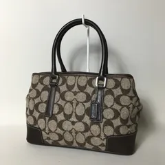 2508-61｜コーチ シグネチャー ハンドバッグ ダークブラウン