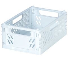 Color:ホワイト スタッキング できる 折りたたみ ミニ コンテナ ボックス (350ml缶×6 入る) ホワイト 171741