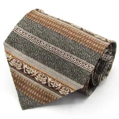 ピエールカルダン ブランドネクタイ ボーダー柄 幾何学模様 シルク PO メンズ ブラウン Pierre Cardin 【中古】