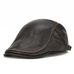 【数量限定】メンズ キャップ 帽子 ハンチング 秋冬 レザー 牛革 本革 上品 アンミダ [ANMIDA]