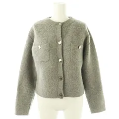 スナイデル SNIDEL 24AW フォックスファーニットジャケット ノーカラー F グレー /MI ■OS