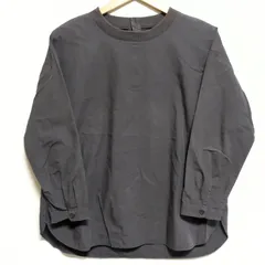 (^w^)b 無印良品 ムジルシリョウヒン 長袖 トップス ブラウス シャツ トレーナー バックボタン クルーネック ダーク ブラウン 無地 コットン100% 軽量 シンプル 古着 ラフ 大人スタイル ゆったり 大人コーデ レディース サイズL