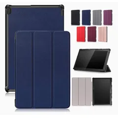 K-260 Duanr Lenovo Tab B10 10.1インチ 専用ケース カバー スタンド機能 三つ折り 折り畳み 衝撃吸収 耐衝撃 タブレットケース ダークブルー