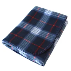 新品 トランパラン ブランケット 膝掛け 大判 フリース ひざ掛け 洗える 約70cm×140cm 暖かい (チェックネイビー)
