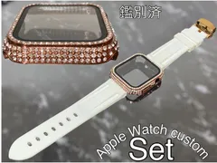 ローズ　ホワイト　アップルウォッチ ケースカバーApple Watch. Dラバーベルト ラバーバンド キラキラカバー ケース 鑑別済み 最高品質