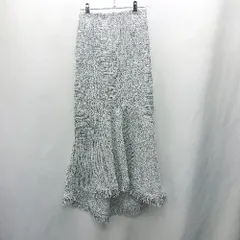 ◇ Θ RESEXXY リゼクシー ツイード ロング フレア スカート サイズF ライトグレー レディース E  【1502060009331】