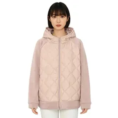【新品】 [ｉｎｏｔｅｎｋａ] コート レディース キルティング ショート丈 アウター フード付き 中綿ジャケット 防寒 軽量 暖かい 中綿コート 無地 カジュアル 通勤 秋冬 S-XL(S ピンク) 1