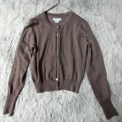 アーバンレヴィヴォ URBAN REVIVO【XS】長袖カーディガン チャコールグレー (金)ボタン付 毛混