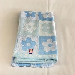 今治タオル　花柄　ブルー