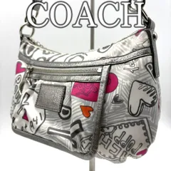 コーチ ポピー グラフィティ ハート柄 ショルダーバッグ F14549 COACH POPPY Heart Print Shoulder Bag Silver Y2K