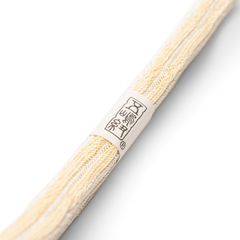 新品　夏用　江戸組紐　五嶋紐　帯締め　捻り縞　白×淡黄