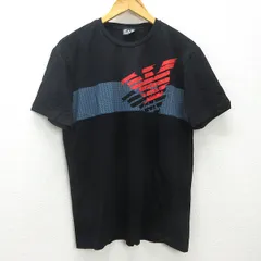 G■エンポリオアルマーニ/EMPORIO ARMANI EA7 プリントTシャツ/コットン【XXL】黒/men's/92【中古】■