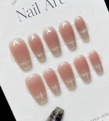 手作りネイルチップネイルチップ ネイルシールかわいいピンクつけ爪入学式 卒業式 韓国 成人式 結婚式ネイルチップ3Dラインストーンキャッツアイ 10枚入おしゃれ