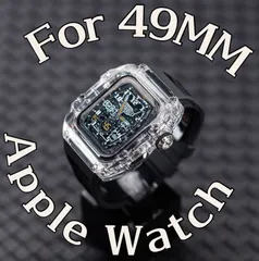 49㎜高級AppleWatch アップルウォッチバンド ラバーベルトカバー  ケース　バンド　キラキラ　メタル19