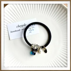 No.1429 リボンヘアゴム　大人可愛いヘアゴム　じゃらじゃらヘアゴム