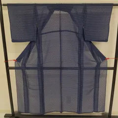 夏物　小紋　紋紗　乱れ縞　裄66cm 正絹 楽天市場】【新古品】 夏物 小紋 薄物 着物 正絹 絽 五泉 黒