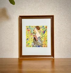 新品☆額縁付アートポスター☆グスタフ・クリムト☆Gustav Klimt☆Lady with Fan☆133