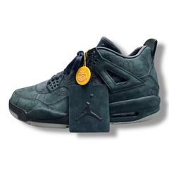未使用品 KAWS × NIKE Air Jordan 4 Retro "Black" エアジョーダン4 レトロ ハイカットスニーカー ナイキ カウズ コラボ 930155-001 ブラック 27cm 91832A7