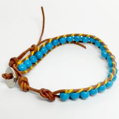 本革 天然石 ターコイズ ラップ ブレスレット パワーストーン ジェムストーン センティペイド ラップブレス AUULA jewelry 241224
