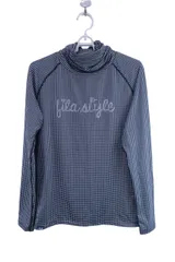 【美品】FILA GOLF(フィラゴルフ) ハイネックシャツ 白黒千鳥柄 レディース LL ゴルフ用品 2411-0459 中古