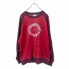 Champion プリントスウェット ロゴスウェット XL サイズ チャンピオン レッド系 古着卸 アメリカ仕入 t2406-3018