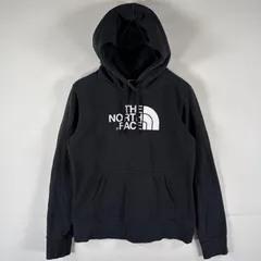 古着 ザ・ノースフェイス THE NORTH FACE パーカー スウェット フーディ プルオーバー ビッグロゴプリント M  ブラック レディース