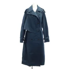 6 ROKU BEAUTY&YOUTH B&Y ロク ビューティーアンドユース ビッグトレンチコート スプリングコート ロング ベルト付き S 紺 ネイビー /DF ■OS